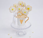 Bouquet Of Flower Shaped Cookies, In Gift Mug On A White Background